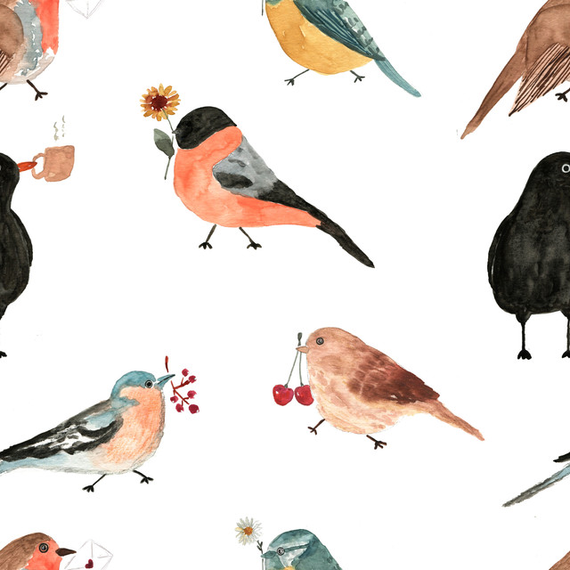 Textilposter Vögel