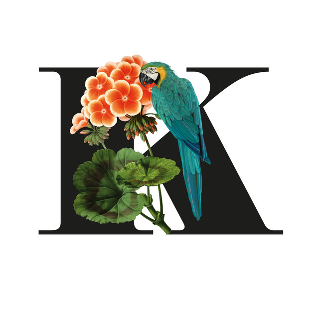 Textilposter Botanical Alphabet K