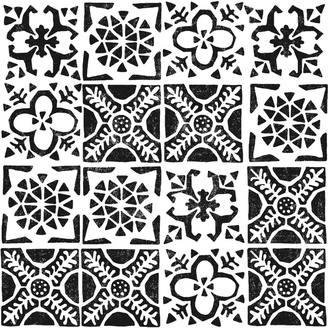 Tischläufer Moroccan Tiles Black White