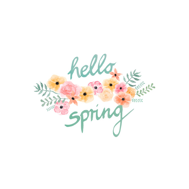 Textilposter Hello Spring Flowers
