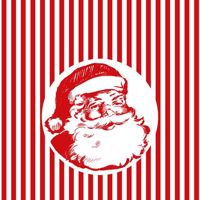 Bettwäsche Weihnachtsmann Streifen Rot