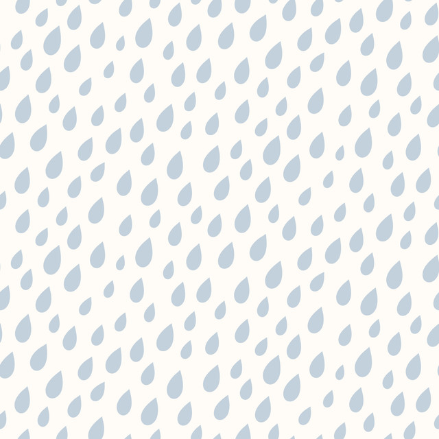 Flächenvorhang Regentropfen blau weiß