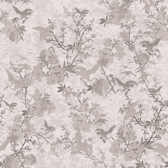 Kissen Vintage grau Chinoiserie Vögel