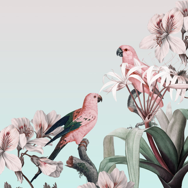 Textilposter Tropenvögel im Paradies