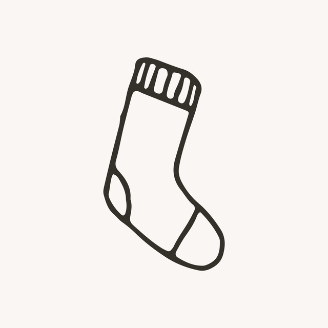 Textilposter Socke charcoal beige