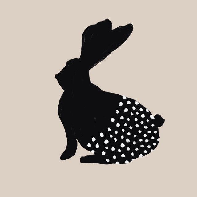 Servietten Osterhase mit Punkten Beige