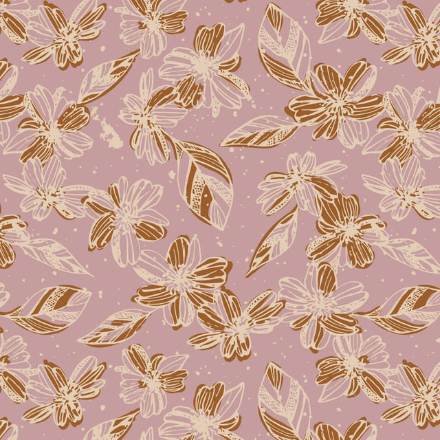 Tischset Ink-Flowers | rosa