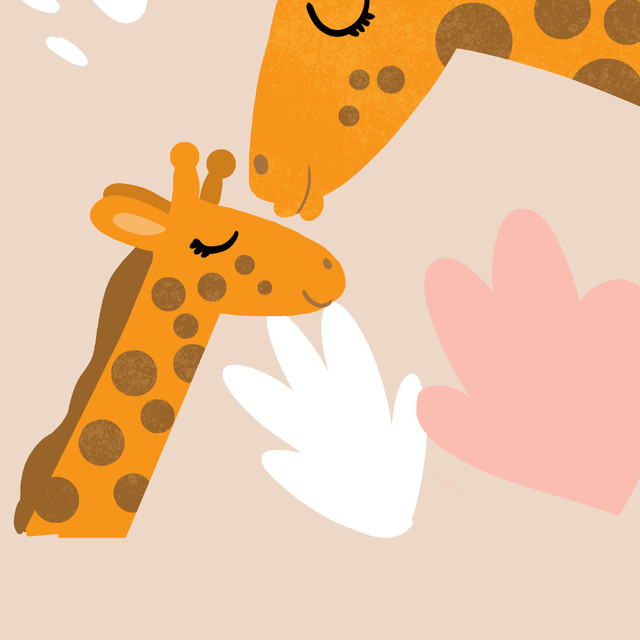 Kissen Giraffenliebe beige