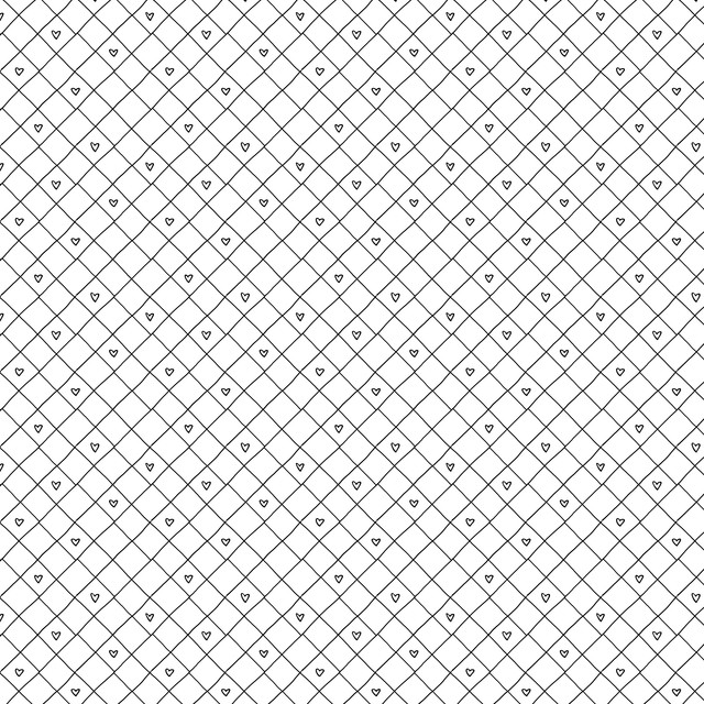 Flächenvorhang Grid mit Herz 1 schwarz weiß