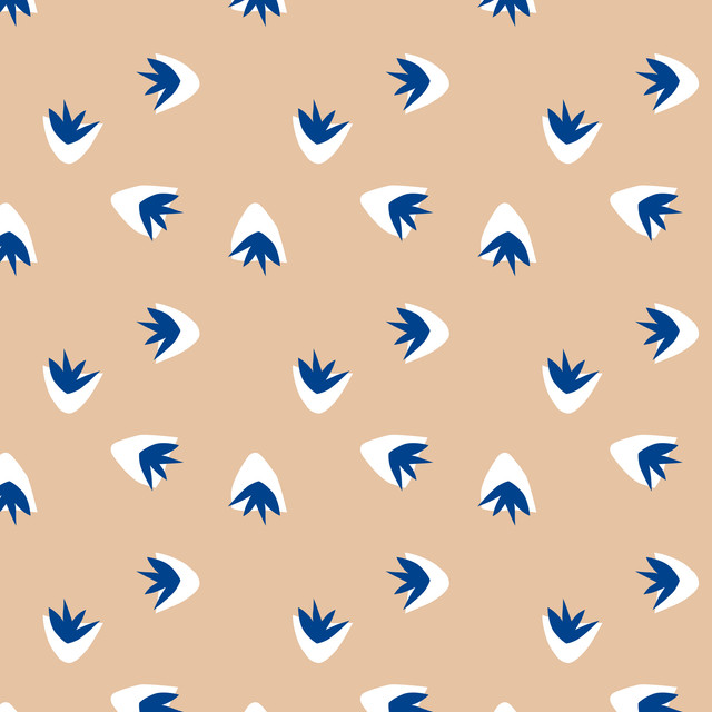 Tischläufer Muster Weiß-Blaue Blume