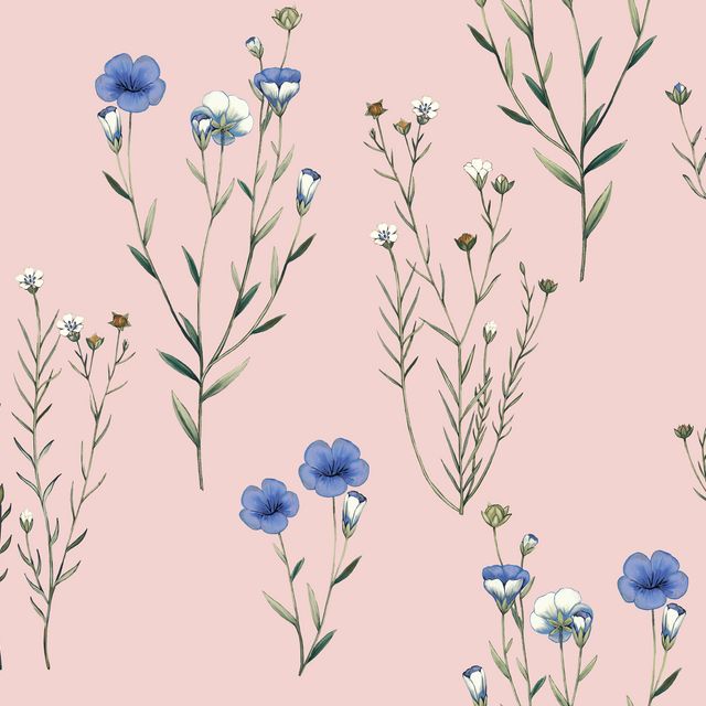 Tischset Wild Flowers Rosé Blue