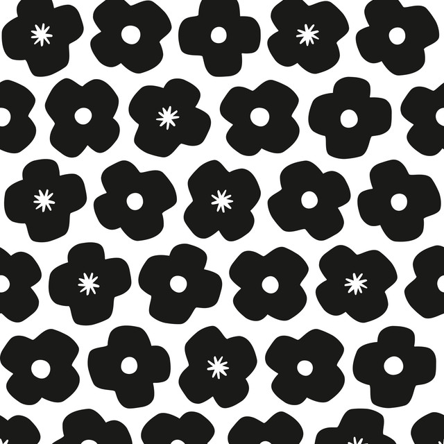 Tischdecke Mohn Blumen schwarz