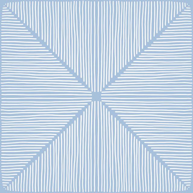 Meterware Striped Triangles blau