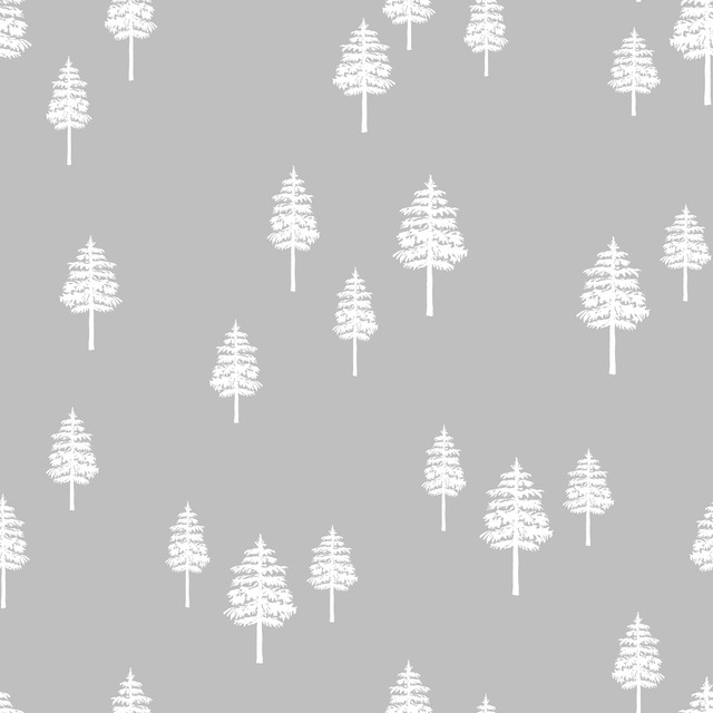 Tischset White Winter Forest grey