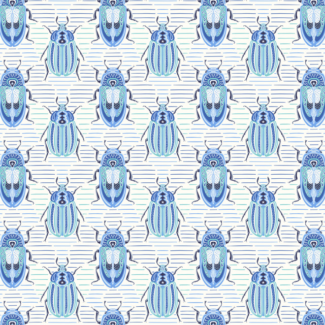 Kissen Scarab Beetles Blue