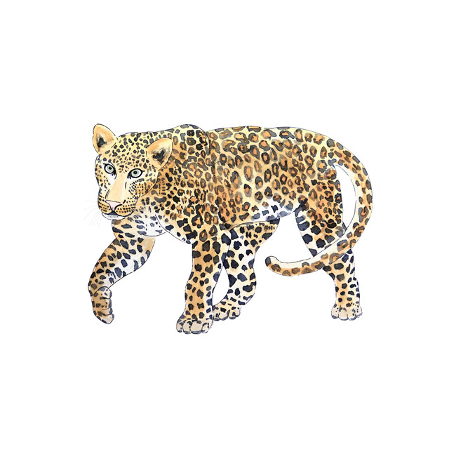 Kissen Wild Watercolor Leopard