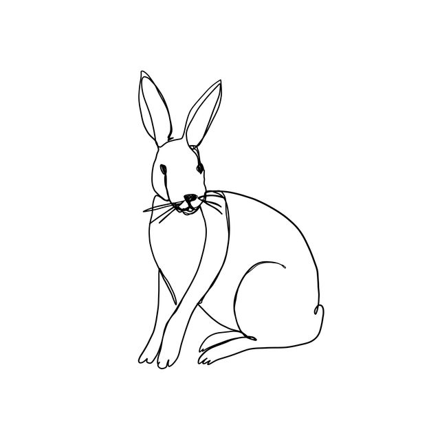 Tischset Line Art Bunny