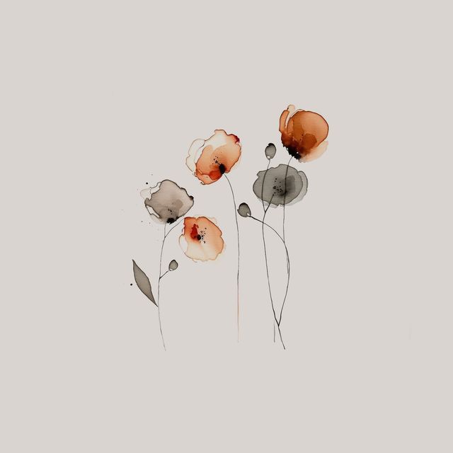 Textilposter Watercolor Poppies  2