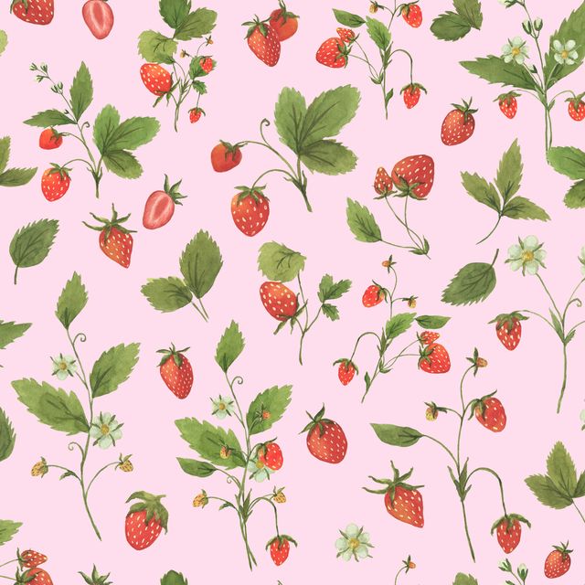 Kissen Wilde Erdbeeren Auf Pink