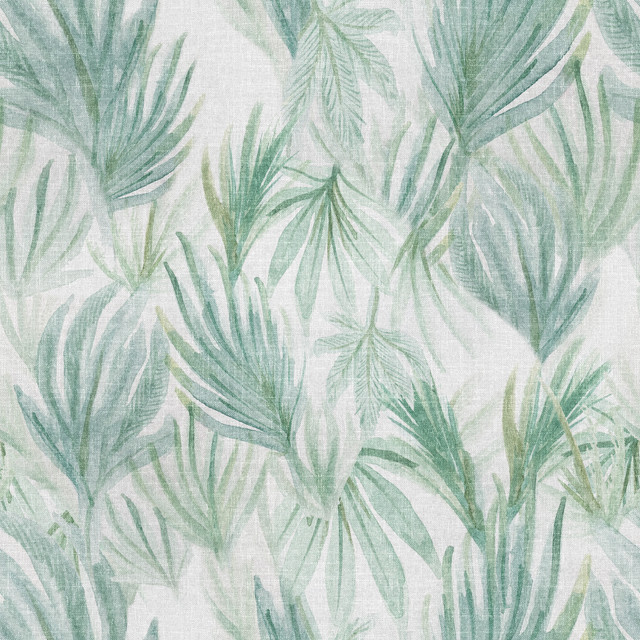 Textilposter vintage tropische palmblätter