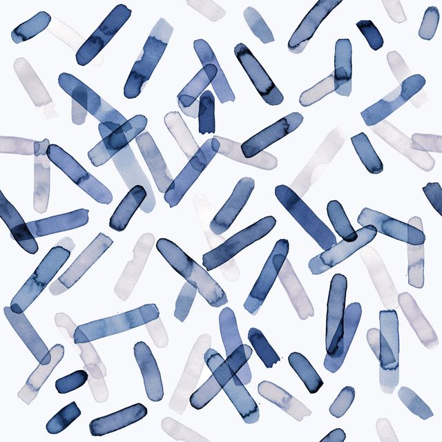 Kissen Watercolor Party Stripes Blue