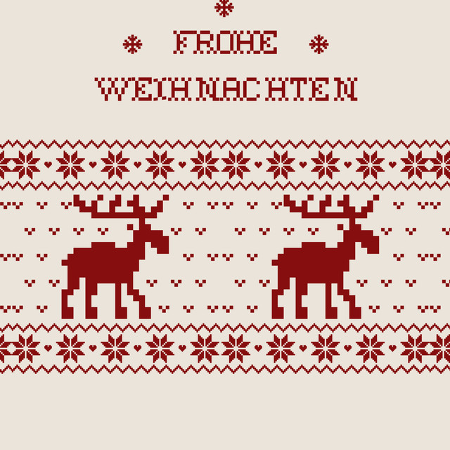 Textilposter Frohe Weihnachten rot beige