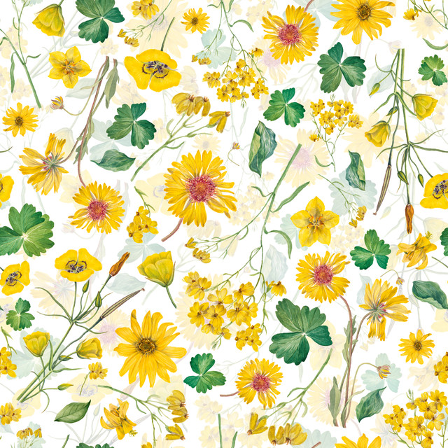 Textilposter Gelbes Sonnenblumen Muster