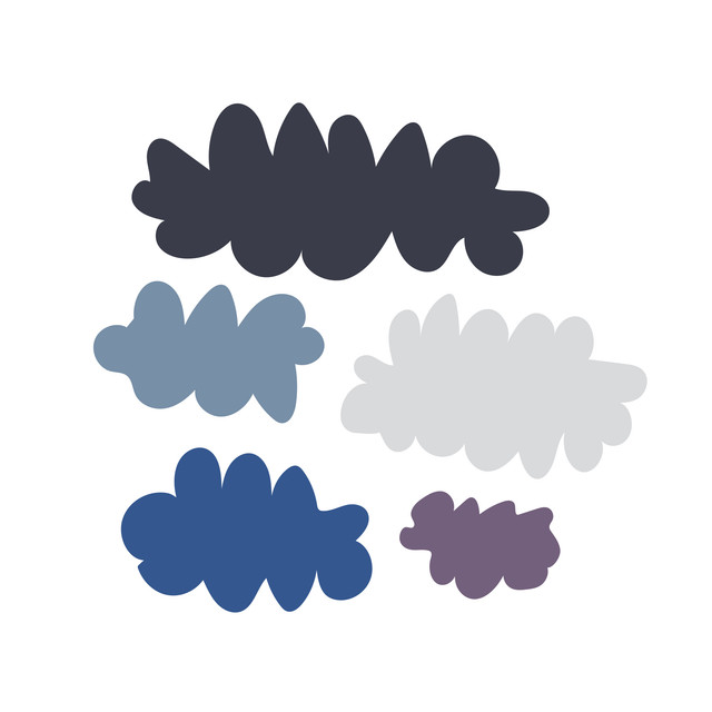Geschirrtücher Wolken Blau Grau
