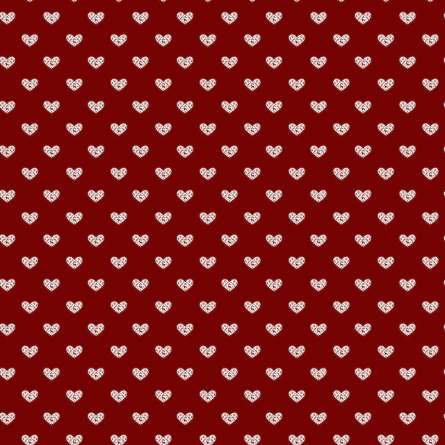 Tischdecke Muster Herzen auf Rot