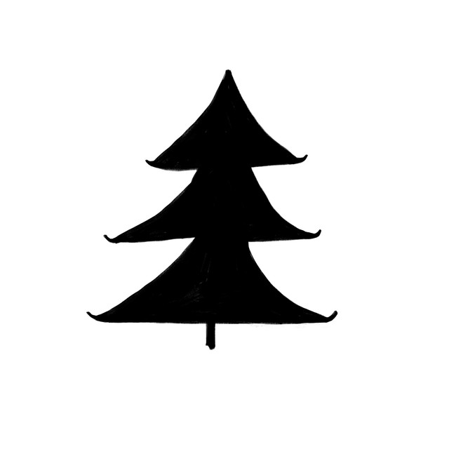 Tischset Tannenbaum schwarz