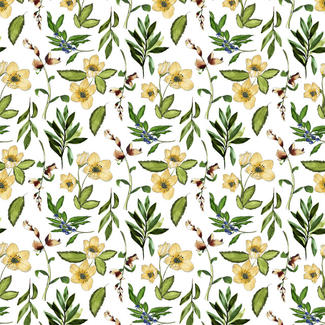 Kissen Beige Flower Pattern