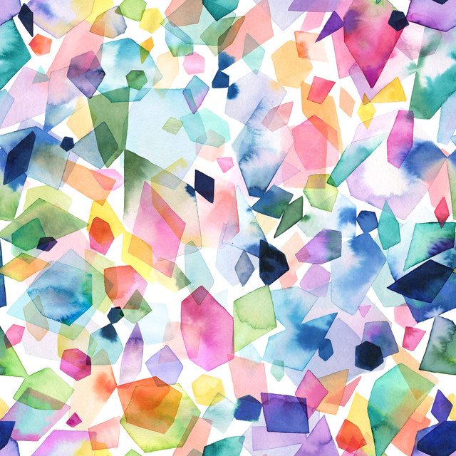Dekovorhang Watercolor Crystals and Gems