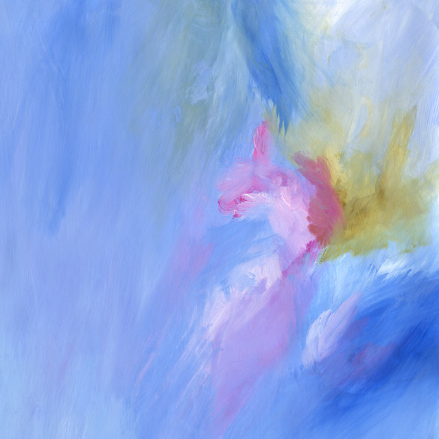 KissenPainterly Perfection – Abstrakt Blau Rosa #2