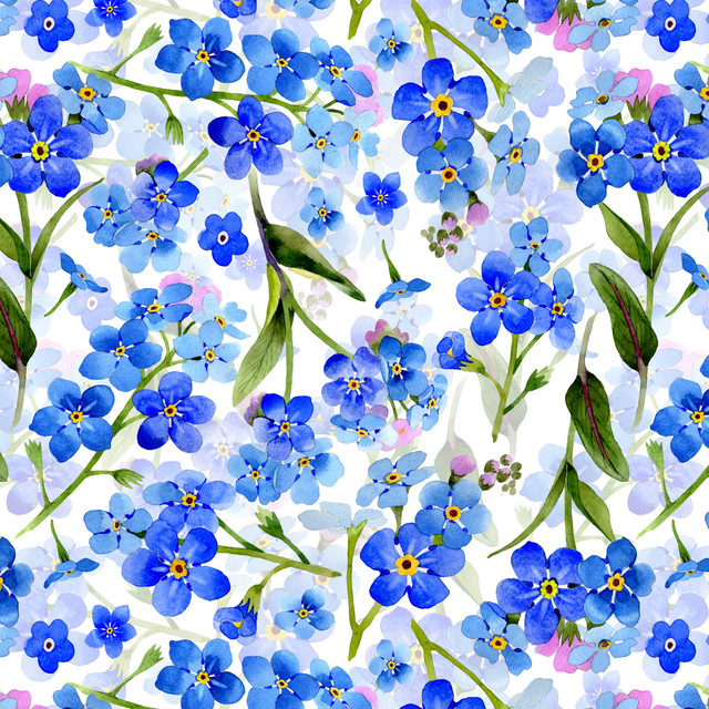 Textilposter Vergissmeinnicht Blaue Blüten