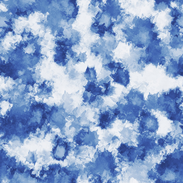 Kissen Batikmuster blau