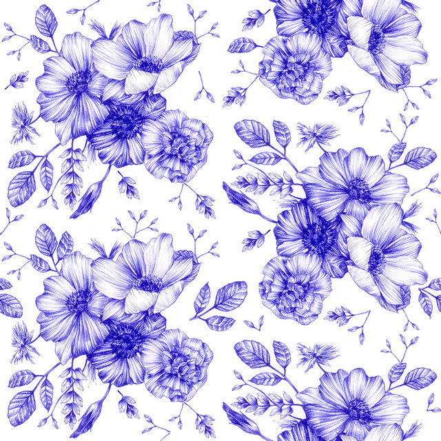 Servietten Blue daisies flowers