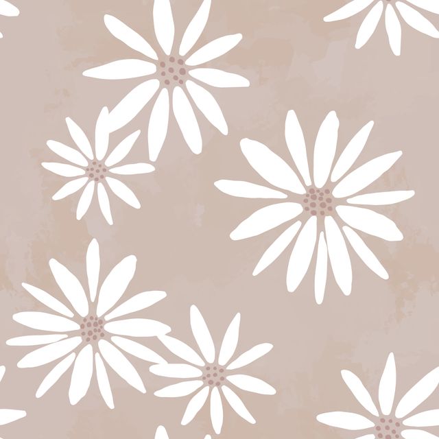 Kissen White Flower Pattern