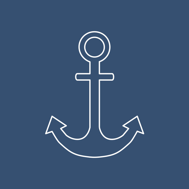 Kissen Minimal Anchor dark blue