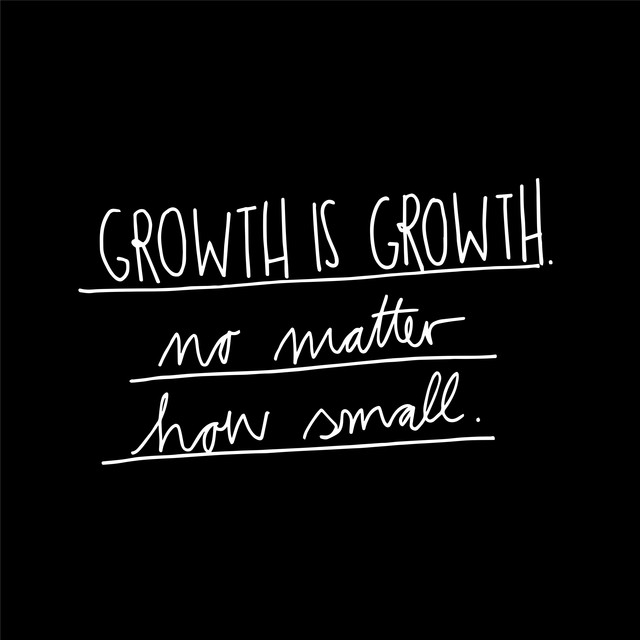 Textilposter Growth is growth HANDLETTERING