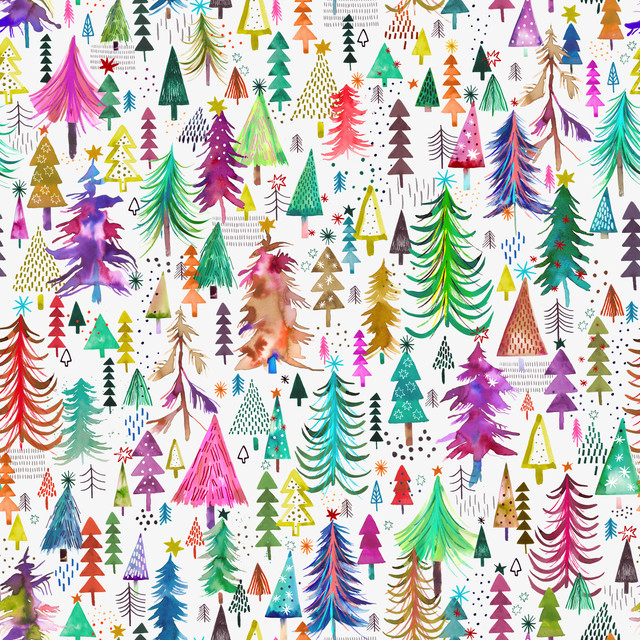 Kissen Colorful Christmas Trees