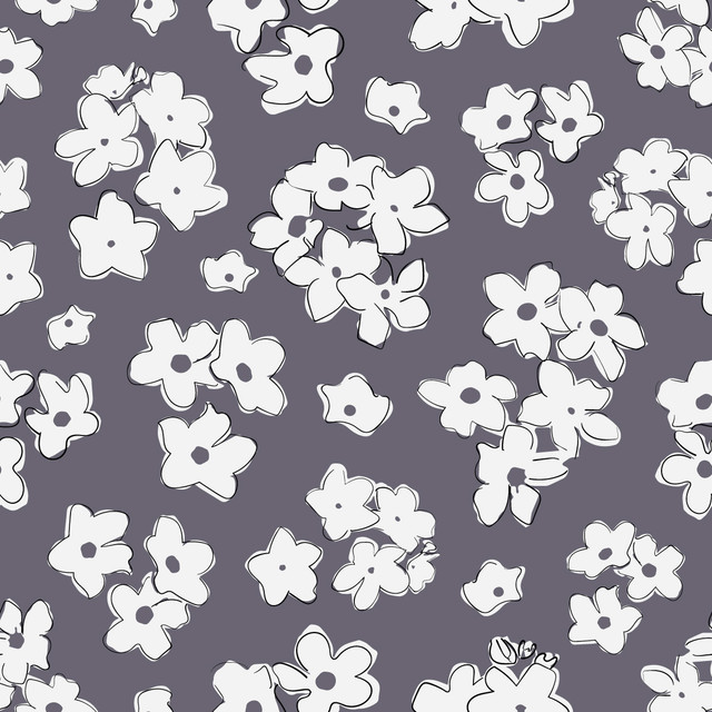 Sitzkissen Cute Blossoms dunkelgrau