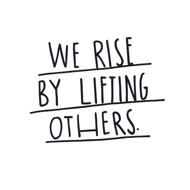 Textilposter We Rise By Lifting Others
