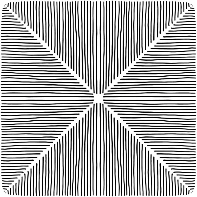 Dekovorhang Striped Triangles schwarzweiß
