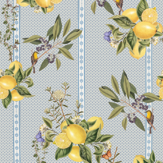 Tischläufer Provence lemons and birds 1