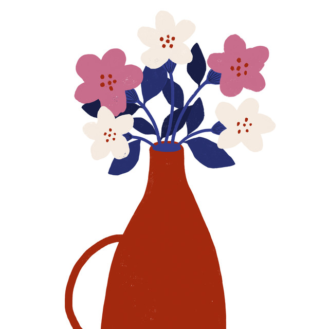 Kissen Blumenvase Blomster