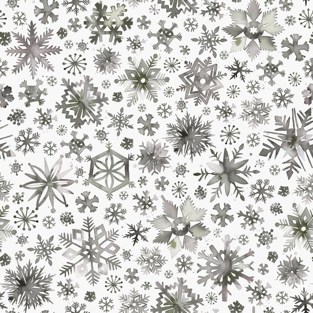 Meterware Snowflakes Watercolor Natural