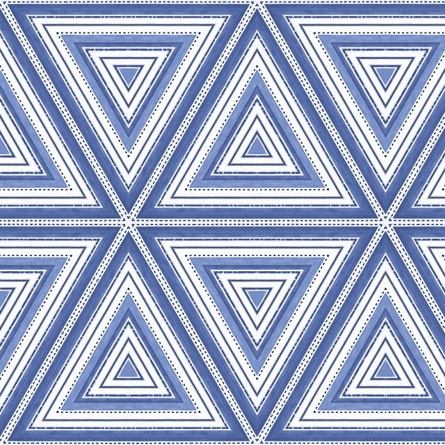 TextilposterBlue Rustic Linen Triangle