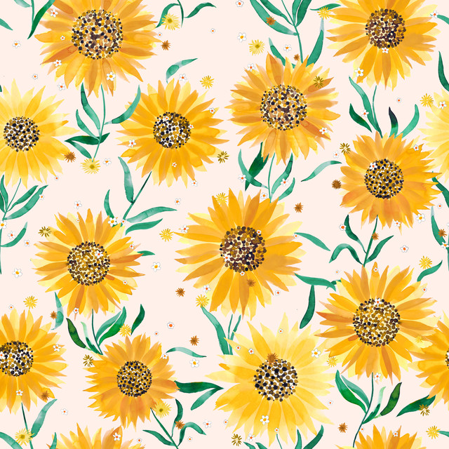 Textilposter Summer Sunflowers Soft Pink