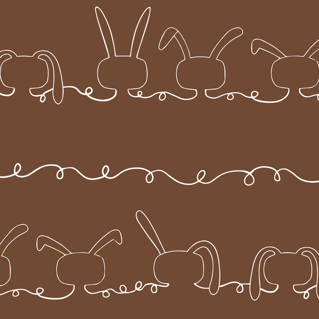 Geschirrtücher Rabbit On The Line Brown