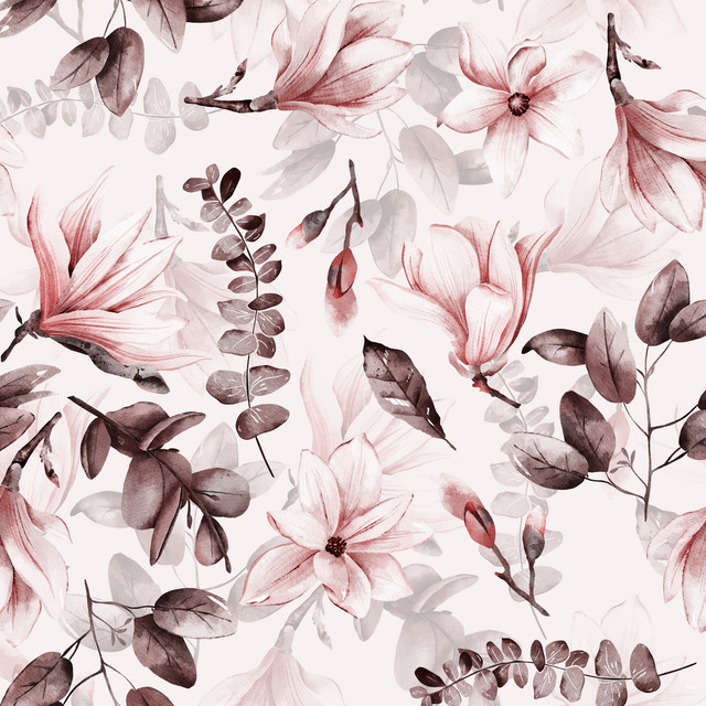 Textilposter Sepia Magnolia Blüten